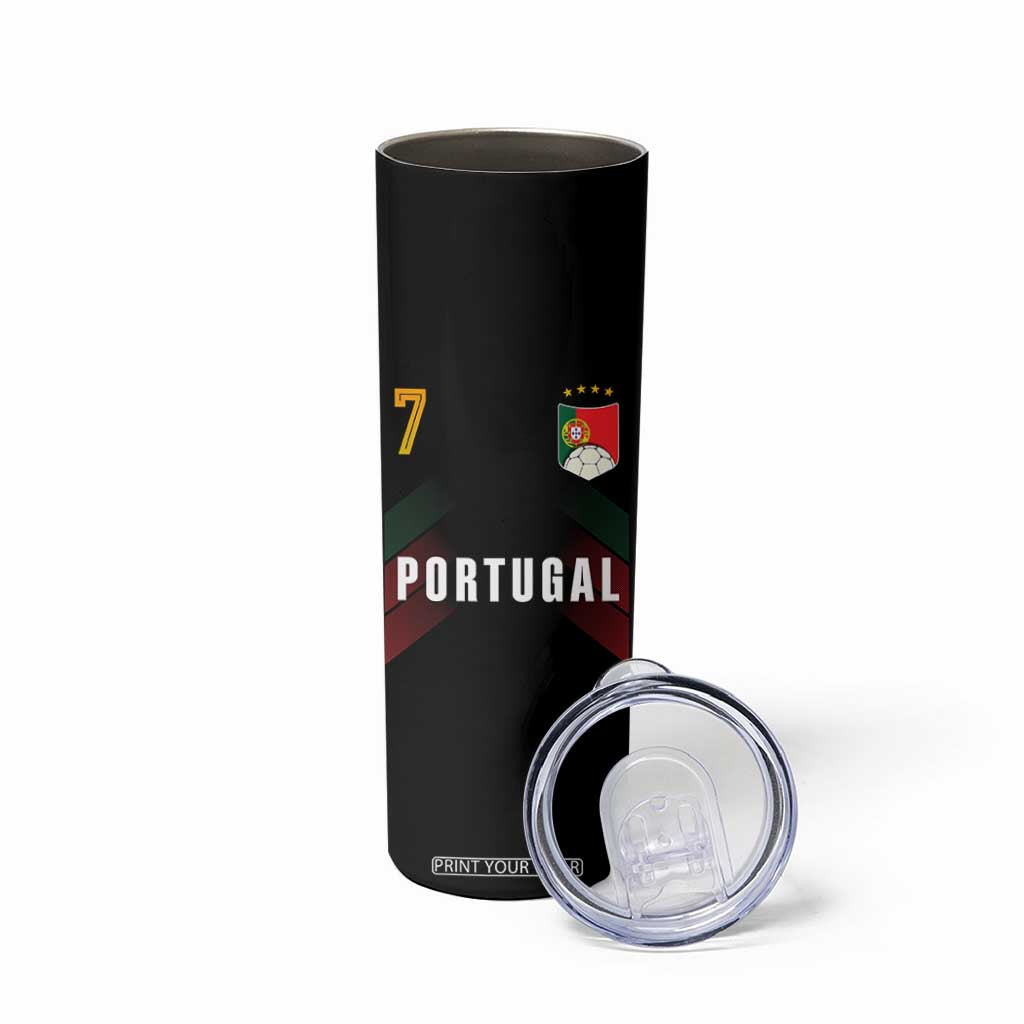 Portugal Soccer Fans Graphic Jersey Style Skinny Tumbler Proud Portuguese Football Lover