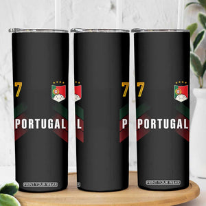 Portugal Soccer Fans Graphic Jersey Style Skinny Tumbler Proud Portuguese Football Lover