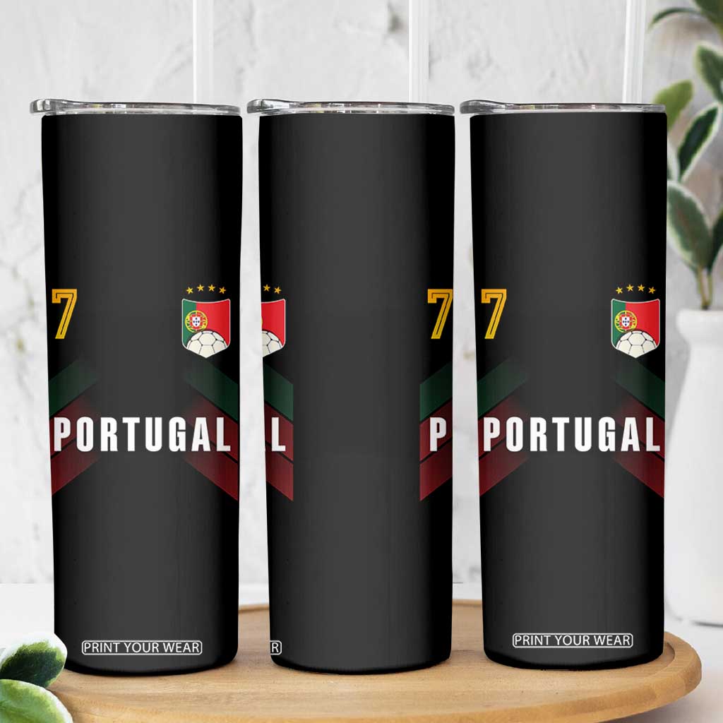 Portugal Soccer Fans Graphic Jersey Style Skinny Tumbler Proud Portuguese Football Lover