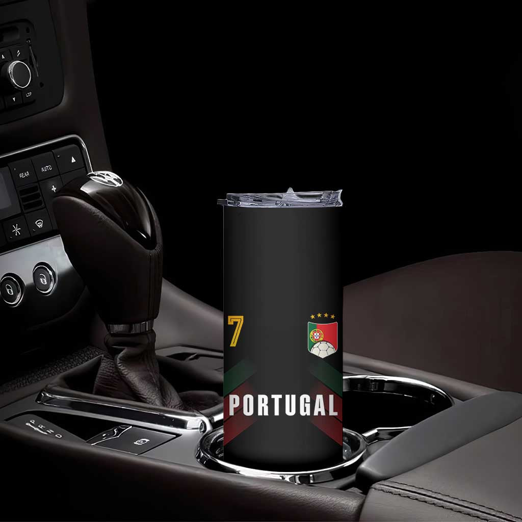 Portugal Soccer Fans Graphic Jersey Style Skinny Tumbler Proud Portuguese Football Lover