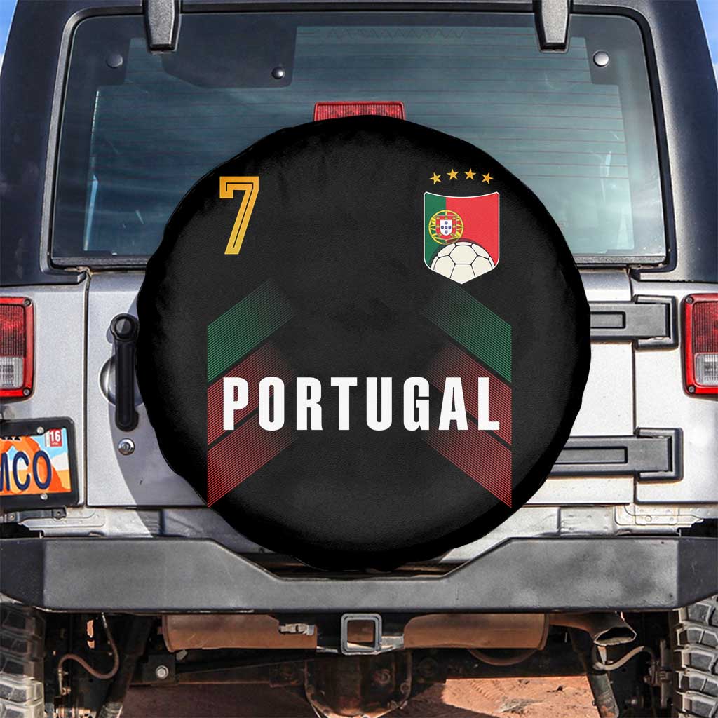 Portugal Soccer Fans Graphic Jersey Style Spare Tire Cover Proud Portuguese Football Lover TS02 No hole Black Print Your Wear