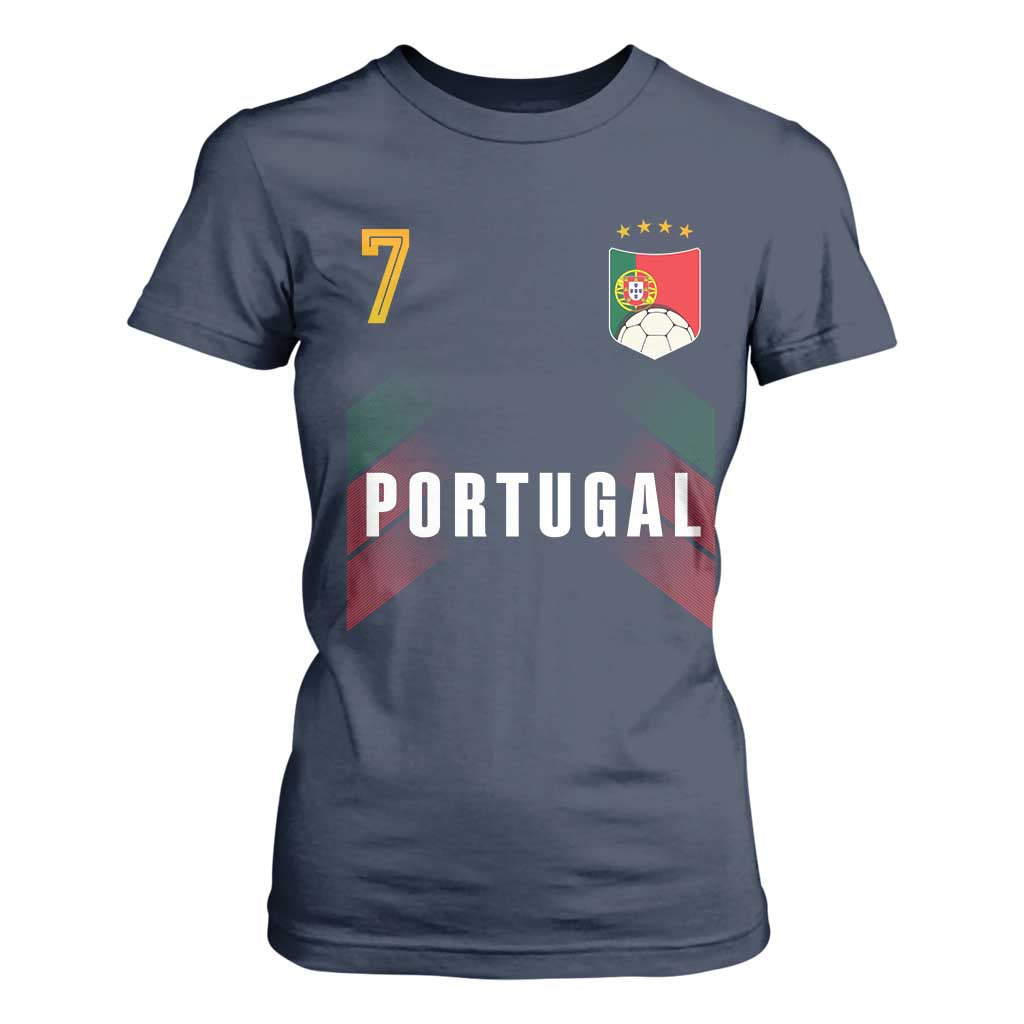 Portugal Soccer Fans Graphic Jersey Style T Shirt For Women Proud Portuguese Football Lover