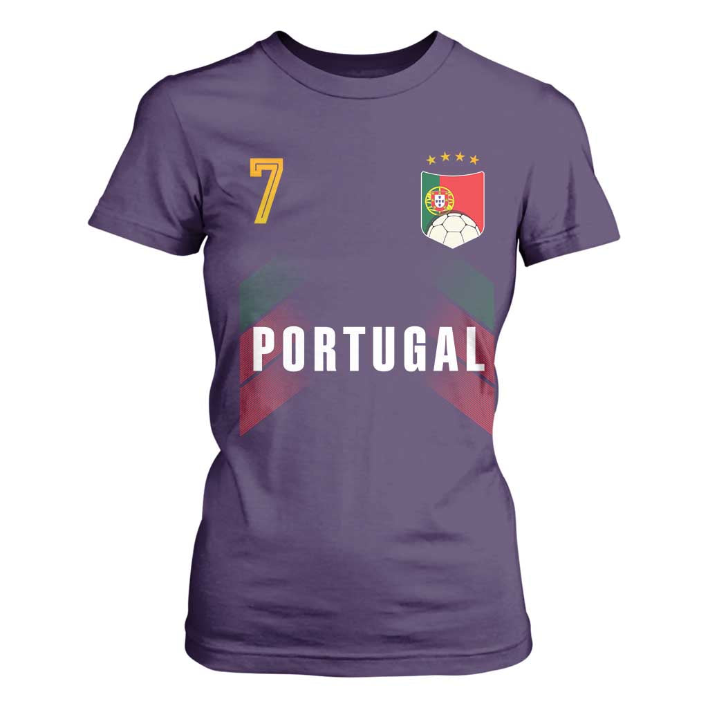 Portugal Soccer Fans Graphic Jersey Style T Shirt For Women Proud Portuguese Football Lover