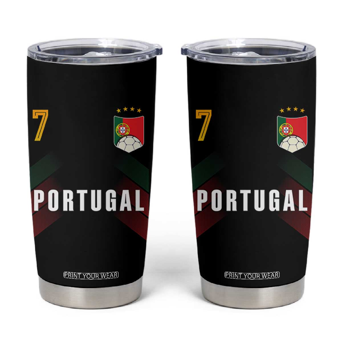 Portugal Soccer Fans Graphic Jersey Style Tumbler Cup Proud Portuguese Football Lover