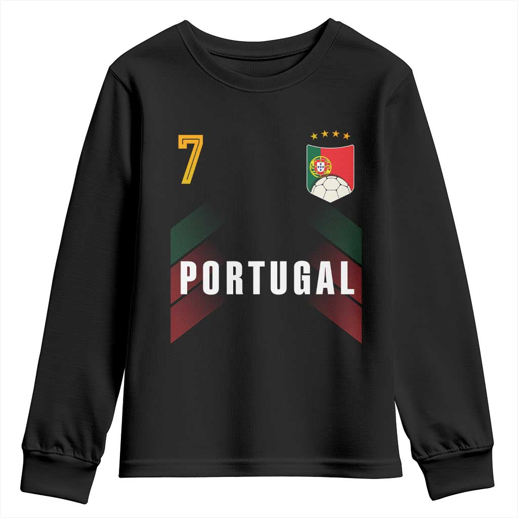 Portugal Soccer Fans Graphic Jersey Style Youth Sweatshirt Proud Portuguese Football Lover