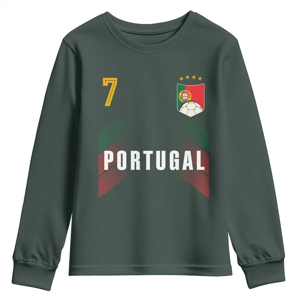 Portugal Soccer Fans Graphic Jersey Style Youth Sweatshirt Proud Portuguese Football Lover
