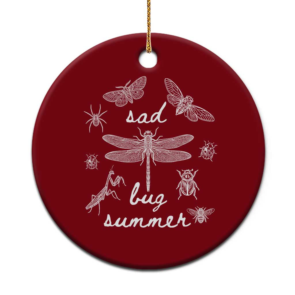 Sad Bug Summer Vintage Cottagecore Insects Graphic Ceramic Ornament Dark Academia Aesthetic Folk Music Lover Entomology TS02 1pc Red Print Your Wear