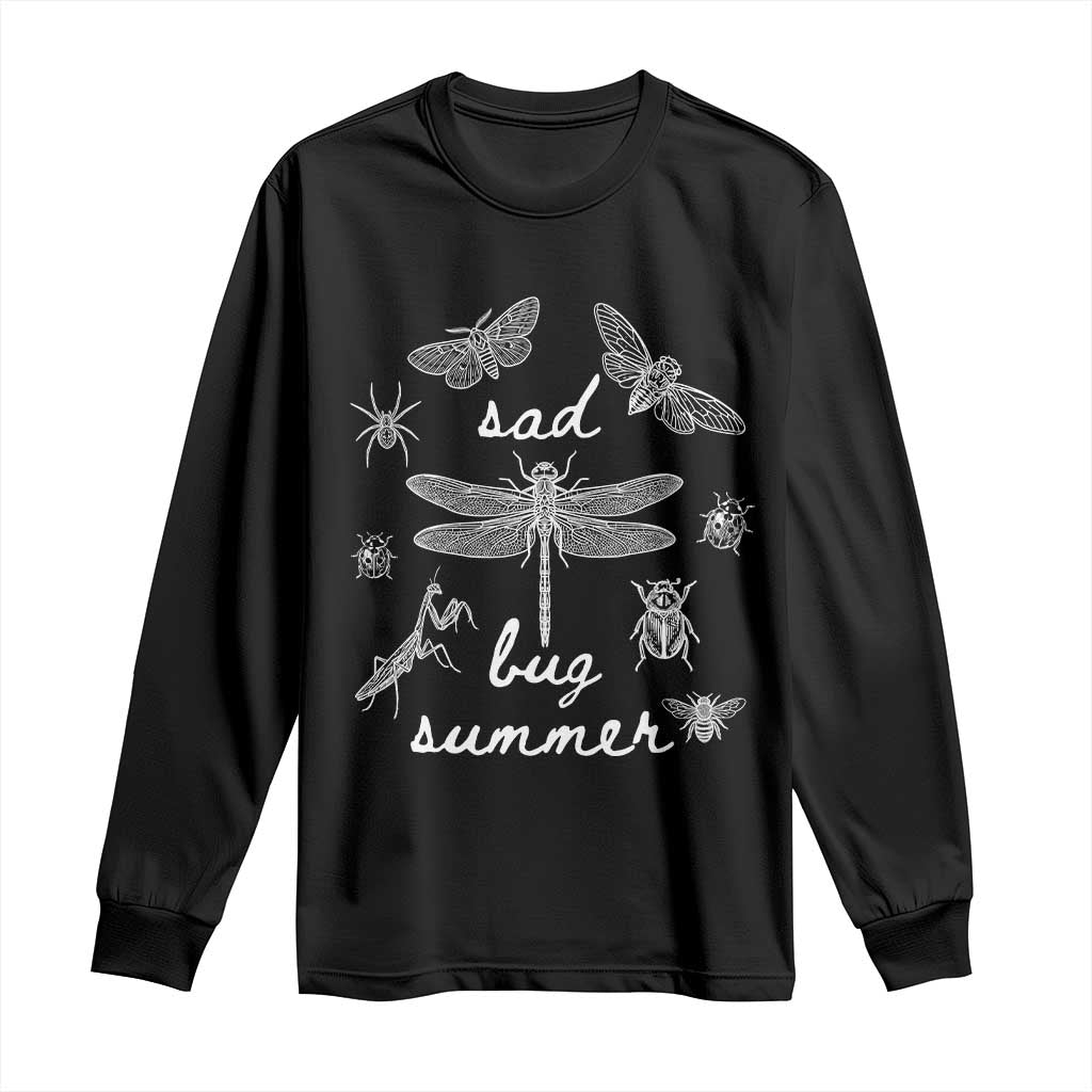 Sad Bug Summer Vintage Cottagecore Insects Graphic Long Sleeve Shirt Dark Academia Aesthetic Folk Music Lover Entomology TS02 Black Print Your Wear