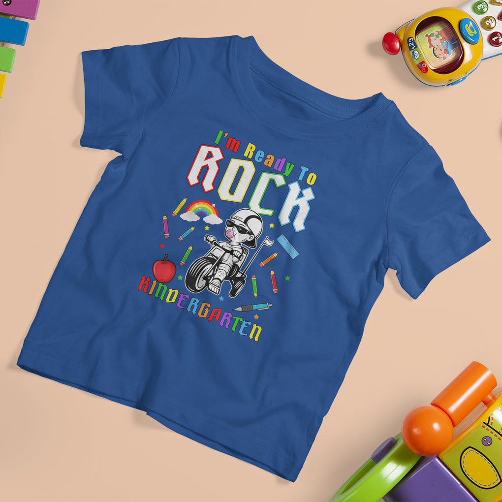 Cute Kindergarten Boy T Shirt For Kid I'm Ready To Rock Kinder 1st Day Of School TS02 Royal Blue Printyourwear