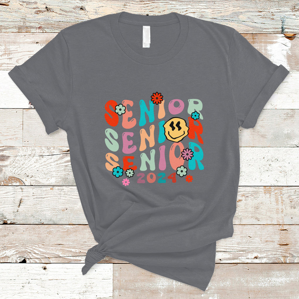T Shirt Senior 2024 Class of 2024 Graduation High School TS02 Charcoal Printyourwear