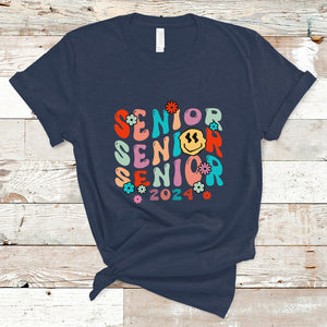 T Shirt Senior 2024 Class of 2024 Graduation High School TS02 Navy Printyourwear