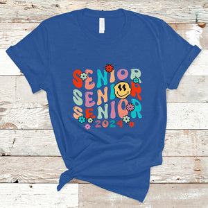 T Shirt Senior 2024 Class of 2024 Graduation High School TS02 Royal Blue Printyourwear