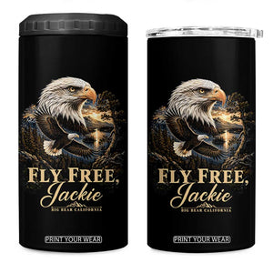 Fly Free Jackie Big Bear Bald Eagle Memorial 4 in 1 Can Cooler Tumbler California Valley Sunset Forest Nature Graphic TS02 One Size: 16 oz Black Print Your Wear
