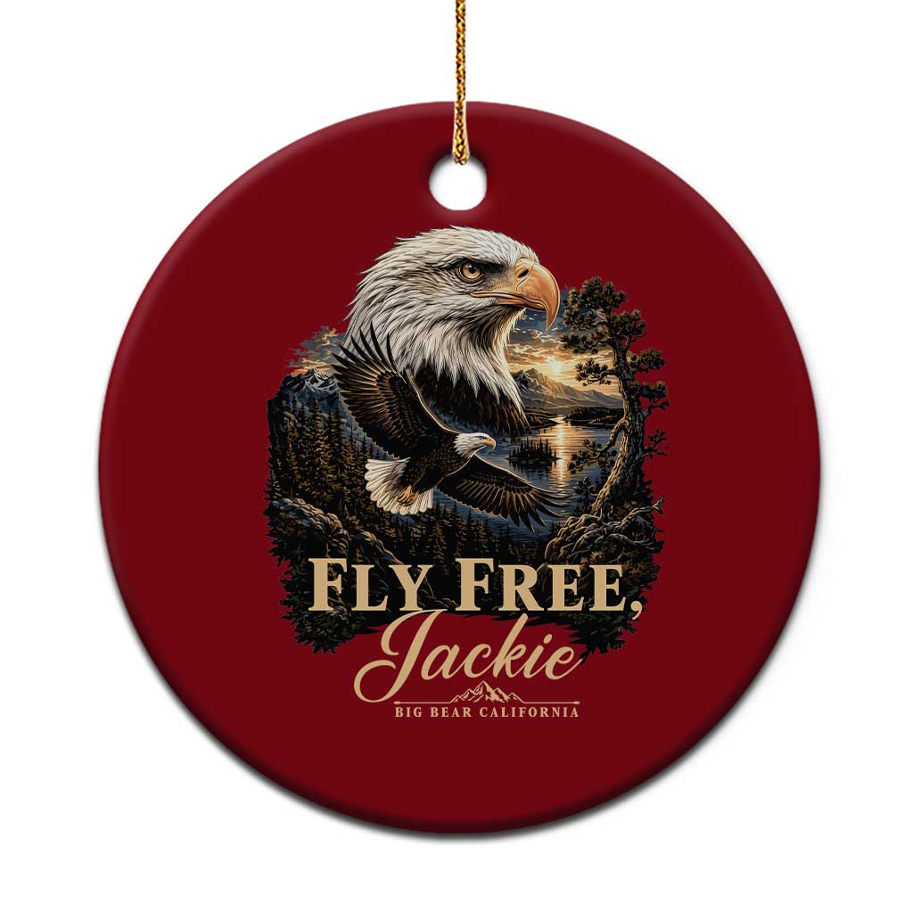 Fly Free Jackie Big Bear Bald Eagle Memorial Ceramic Ornament California Valley Sunset Forest Nature Graphic TS02 1pc Red Print Your Wear