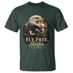 Fly Free Jackie Big Bear Bald Eagle Memorial T Shirt California Valley Sunset Forest Nature Graphic TS02 Dark Forest Green Print Your Wear