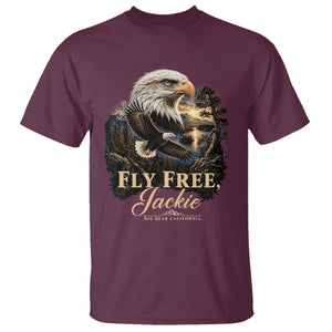 Fly Free Jackie Big Bear Bald Eagle Memorial T Shirt California Valley Sunset Forest Nature Graphic TS02 Maroon Print Your Wear