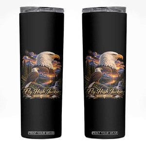 Fly High Jackie Bald Eagle Memorial Skinny Tumbler Scenic Mountain Sunset Lake Nature Graphic