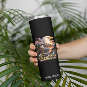 Fly High Jackie Bald Eagle Memorial Skinny Tumbler Scenic Mountain Sunset Lake Nature Graphic