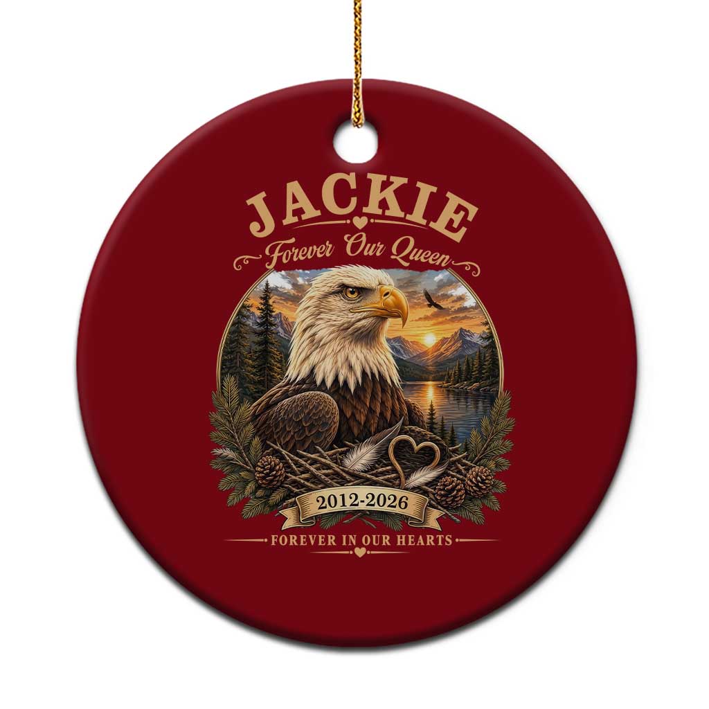 Jackie Forever Our Queen Bald Eagle Memorial Ceramic Ornament Big Bear Lake Crest Tribute Graphic TS02 1pc Red Print Your Wear