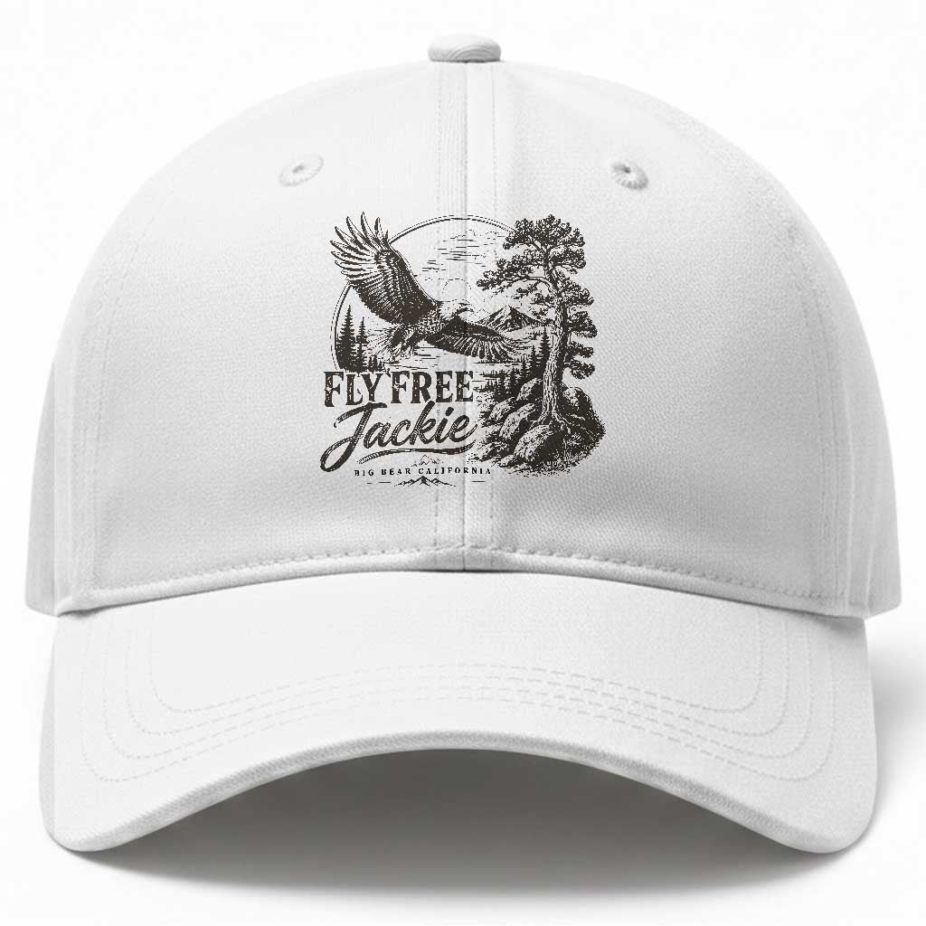 Fly Free Jackie Vintage Etching Soaring Eagle Baseball Cap Big Bear Lake Wilderness Graphic TS02 Print Your Wear