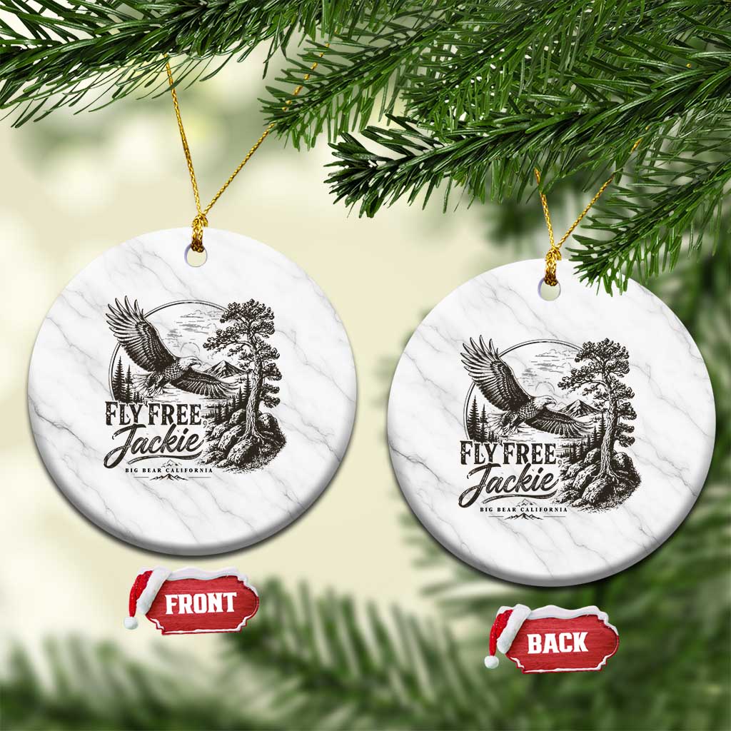 Fly Free Jackie Vintage Etching Soaring Eagle Ceramic Ornament Big Bear Lake Wilderness Graphic TS02 1pc White Marble Print Your Wear