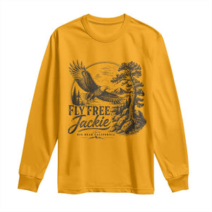 Fly Free Jackie Vintage Etching Soaring Eagle Long Sleeve Shirt Big Bear Lake Wilderness Graphic TS02 Gold Print Your Wear