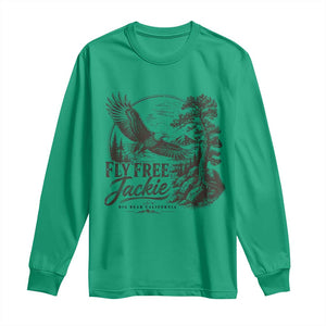 Fly Free Jackie Vintage Etching Soaring Eagle Long Sleeve Shirt Big Bear Lake Wilderness Graphic TS02 Irish Green Print Your Wear