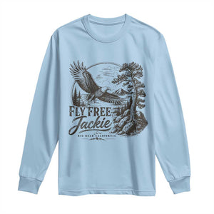 Fly Free Jackie Vintage Etching Soaring Eagle Long Sleeve Shirt Big Bear Lake Wilderness Graphic TS02 Light Blue Print Your Wear