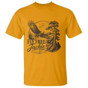 Fly Free Jackie Vintage Etching Soaring Eagle T Shirt Big Bear Lake Wilderness Graphic TS02 Gold Print Your Wear