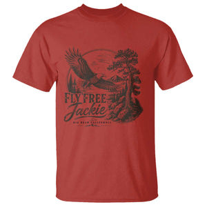 Fly Free Jackie Vintage Etching Soaring Eagle T Shirt Big Bear Lake Wilderness Graphic TS02 Red Print Your Wear