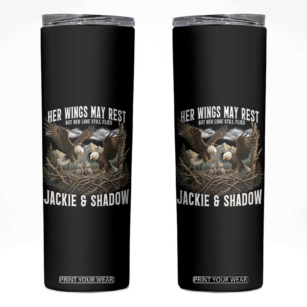Her Wings May Rest Jackie and Shadow Skinny Tumbler Bald Eagle Nest Family Tribute Graphic TS02 Black Print Your Wear