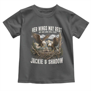 Her Wings May Rest Jackie and Shadow Toddler T Shirt Bald Eagle Nest Family Tribute Graphic TS02 Dark Heather Print Your Wear