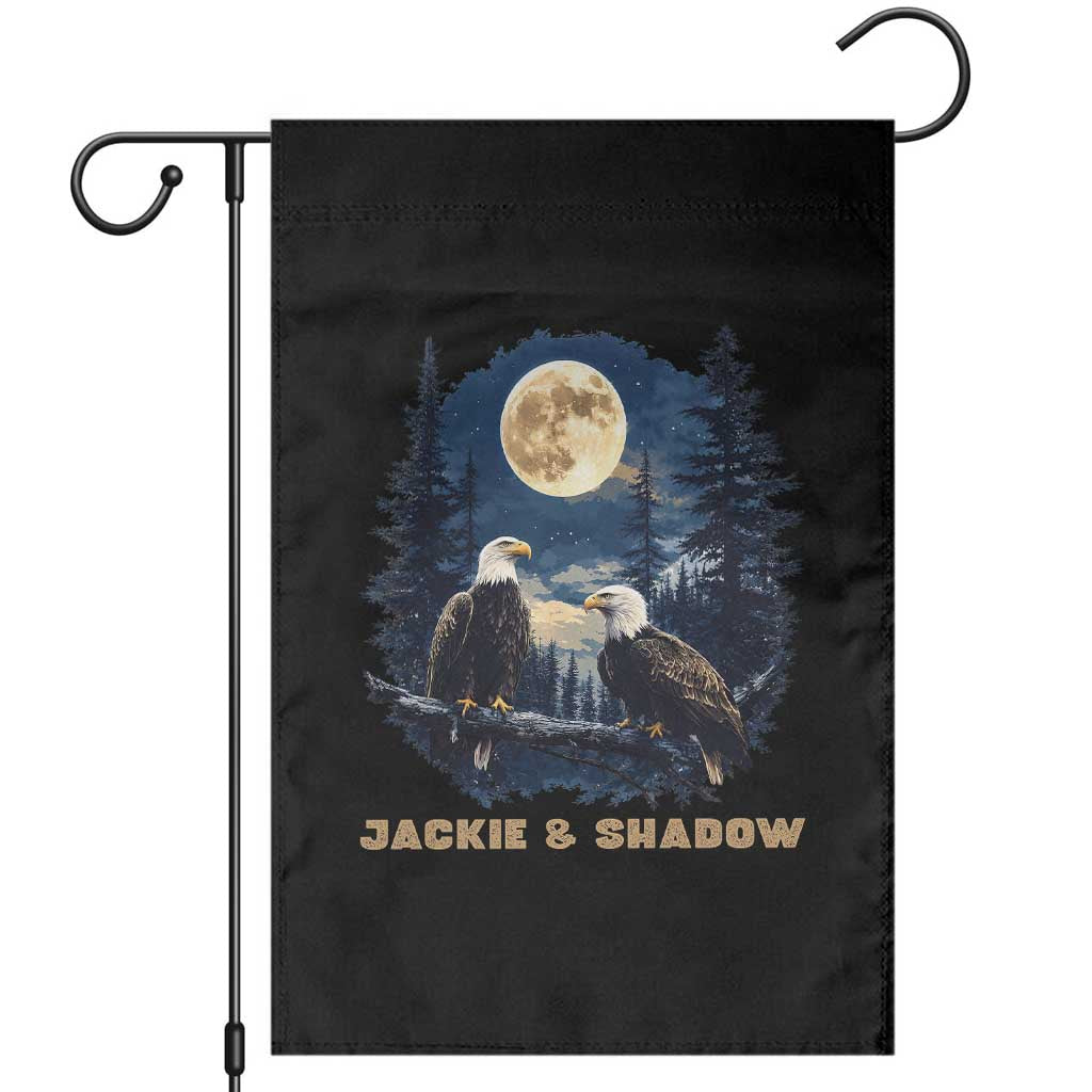 Jackie and Shadow Bald Eagle Couple Garden Flag Full Moon Forest Vintage Nature Graphic TS02 Black Print Your Wear