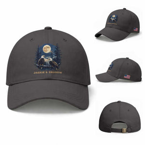 Jackie and Shadow Bald Eagle Couple Baseball Cap Full Moon Forest Vintage Nature Graphic TS02 Baseball Cap Universal Fit Dark Gray Print Your Wear