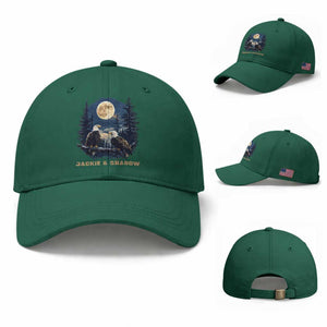 Jackie and Shadow Bald Eagle Couple Baseball Cap Full Moon Forest Vintage Nature Graphic TS02 Baseball Cap Universal Fit Irish Green Print Your Wear