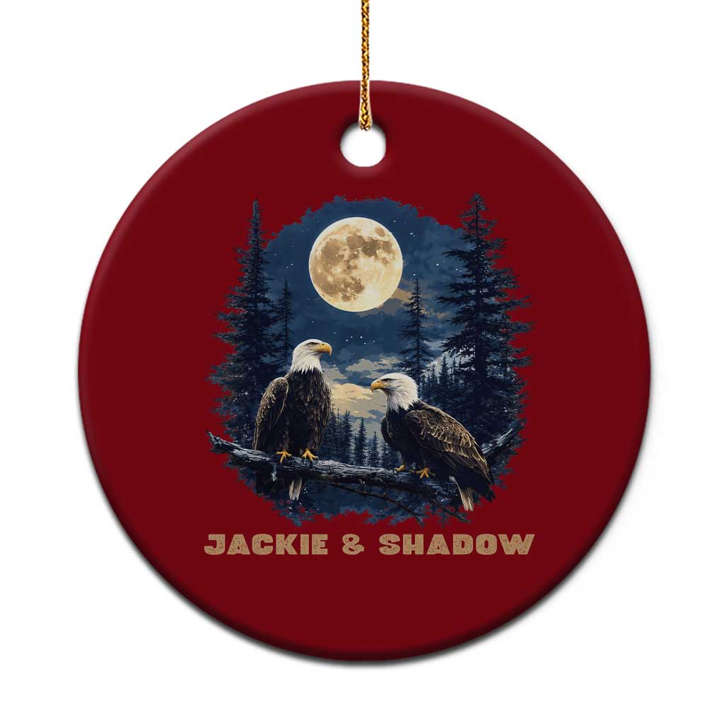 Jackie and Shadow Bald Eagle Couple Ceramic Ornament Full Moon Forest Vintage Nature Graphic TS02 1pc Red Print Your Wear