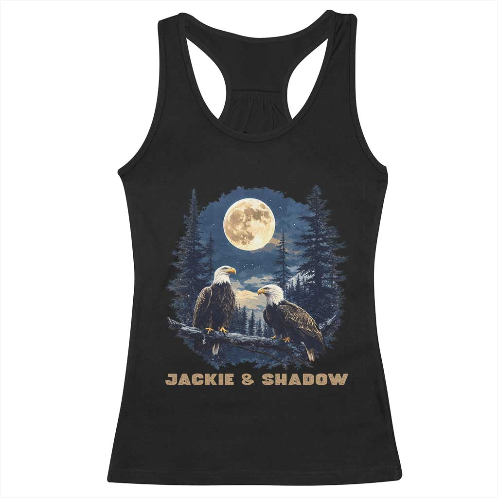 Jackie and Shadow Bald Eagle Couple Racerback Tank Top Full Moon Forest Vintage Nature Graphic TS02 Black Print Your Wear
