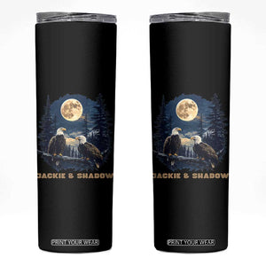 Jackie and Shadow Bald Eagle Couple Skinny Tumbler Full Moon Forest Vintage Nature Graphic TS02 Black Print Your Wear