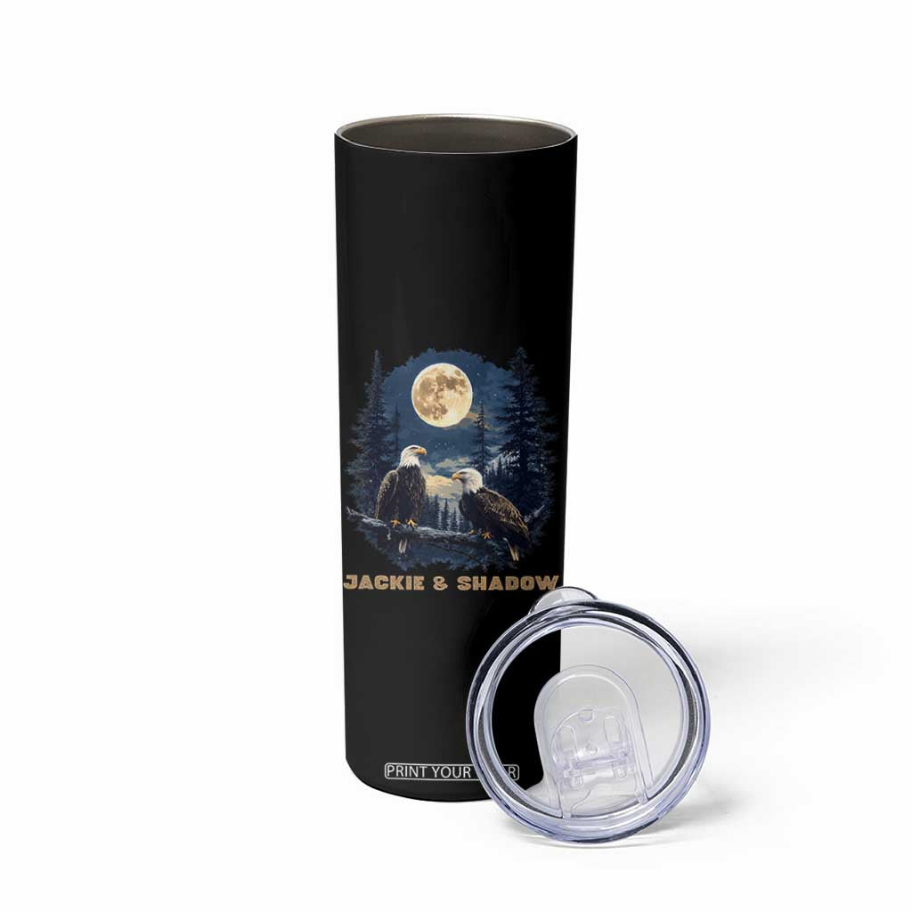 Jackie and Shadow Bald Eagle Couple Skinny Tumbler Full Moon Forest Vintage Nature Graphic TS02 Print Your Wear