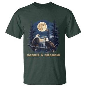 Jackie and Shadow Bald Eagle Couple T Shirt Full Moon Forest Vintage Nature Graphic TS02 Dark Forest Green Print Your Wear