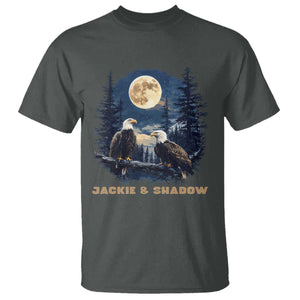 Jackie and Shadow Bald Eagle Couple T Shirt Full Moon Forest Vintage Nature Graphic TS02 Dark Heather Print Your Wear