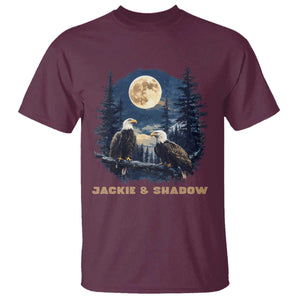 Jackie and Shadow Bald Eagle Couple T Shirt Full Moon Forest Vintage Nature Graphic TS02 Maroon Print Your Wear