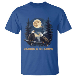 Jackie and Shadow Bald Eagle Couple T Shirt Full Moon Forest Vintage Nature Graphic TS02 Royal Blue Print Your Wear