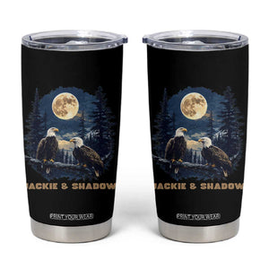 Jackie and Shadow Bald Eagle Couple Tumbler Cup Full Moon Forest Vintage Nature Graphic TS02 Black Print Your Wear