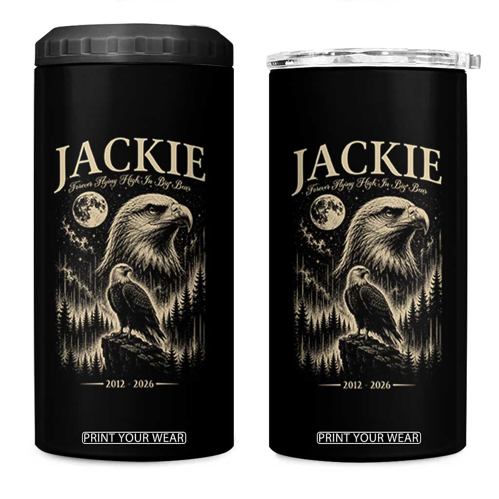 Jackie Forever Flying High in Big Bear Memorial Vintage 4 in 1 Can Cooler Tumbler Bald Eagle Queen 2012 2026 Moon Forest Nature Graphic TS02 One Size: 16 oz Black Print Your Wear