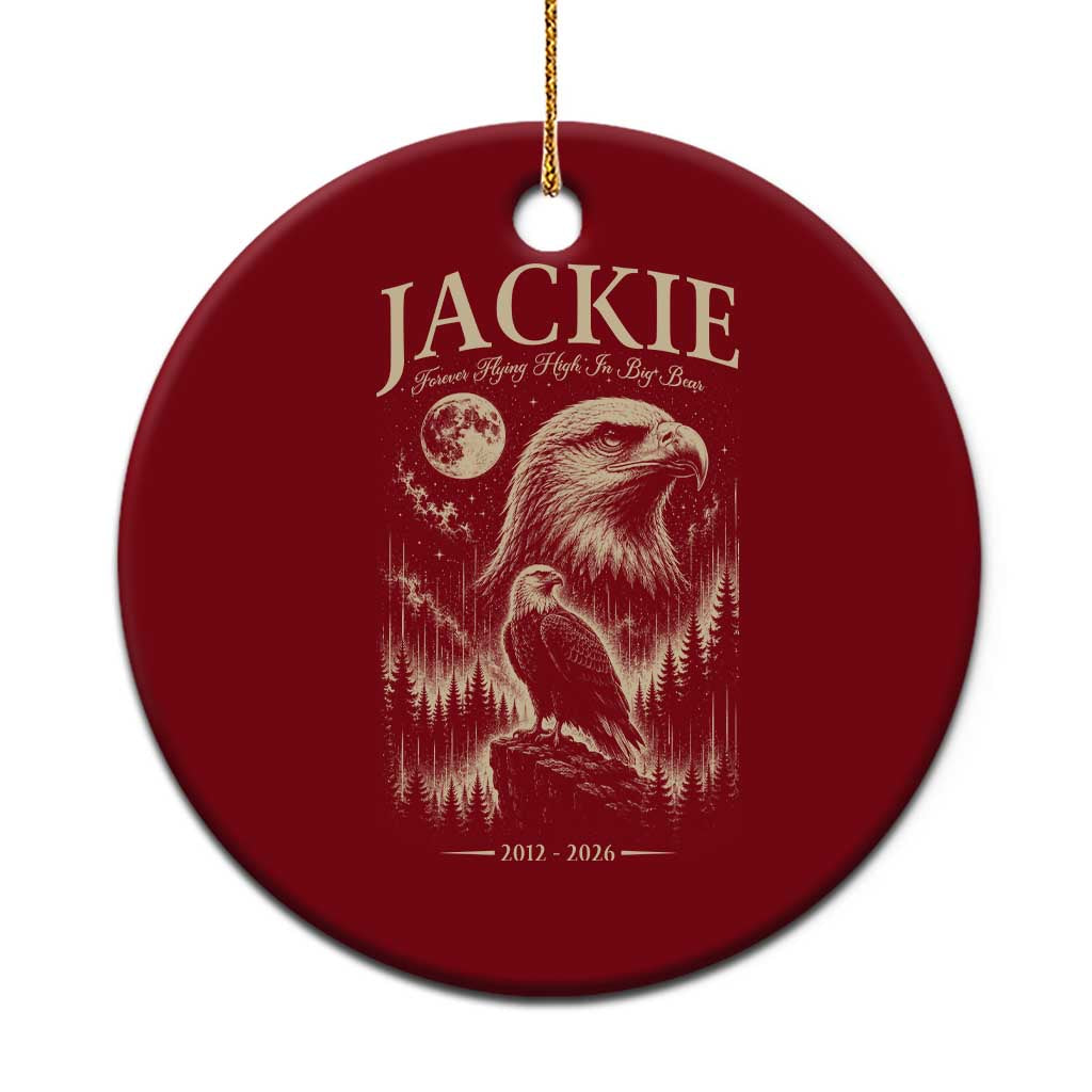 Jackie Forever Flying High in Big Bear Memorial Vintage Ceramic Ornament Bald Eagle Queen 2012 2026 Moon Forest Nature Graphic TS02 1pc Red Print Your Wear