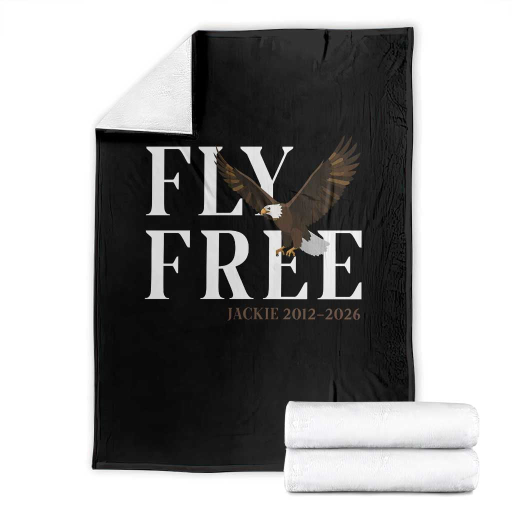 Fly Free Jackie Eagle 2012 2026 Memorial Throw Blanket Soaring Wilderness Tribute TS02 Black Print Your Wear