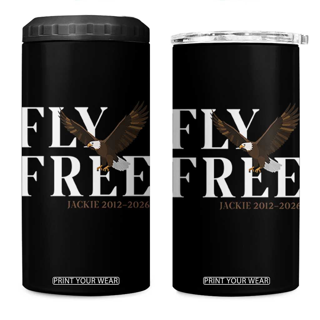 Fly Free Jackie Eagle 2012 2026 Memorial 4 in 1 Can Cooler Tumbler Soaring Wilderness Tribute TS02 One Size: 16 oz Black Print Your Wear