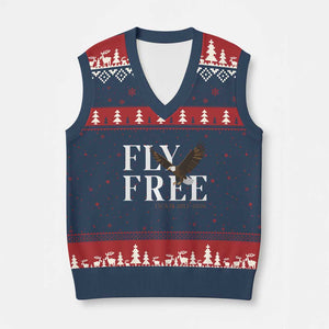 Fly Free Jackie Eagle 2012 2026 Memorial V-Neck Knit Sweater Vest Soaring Wilderness Tribute TS02 Navy Red Print Your Wear