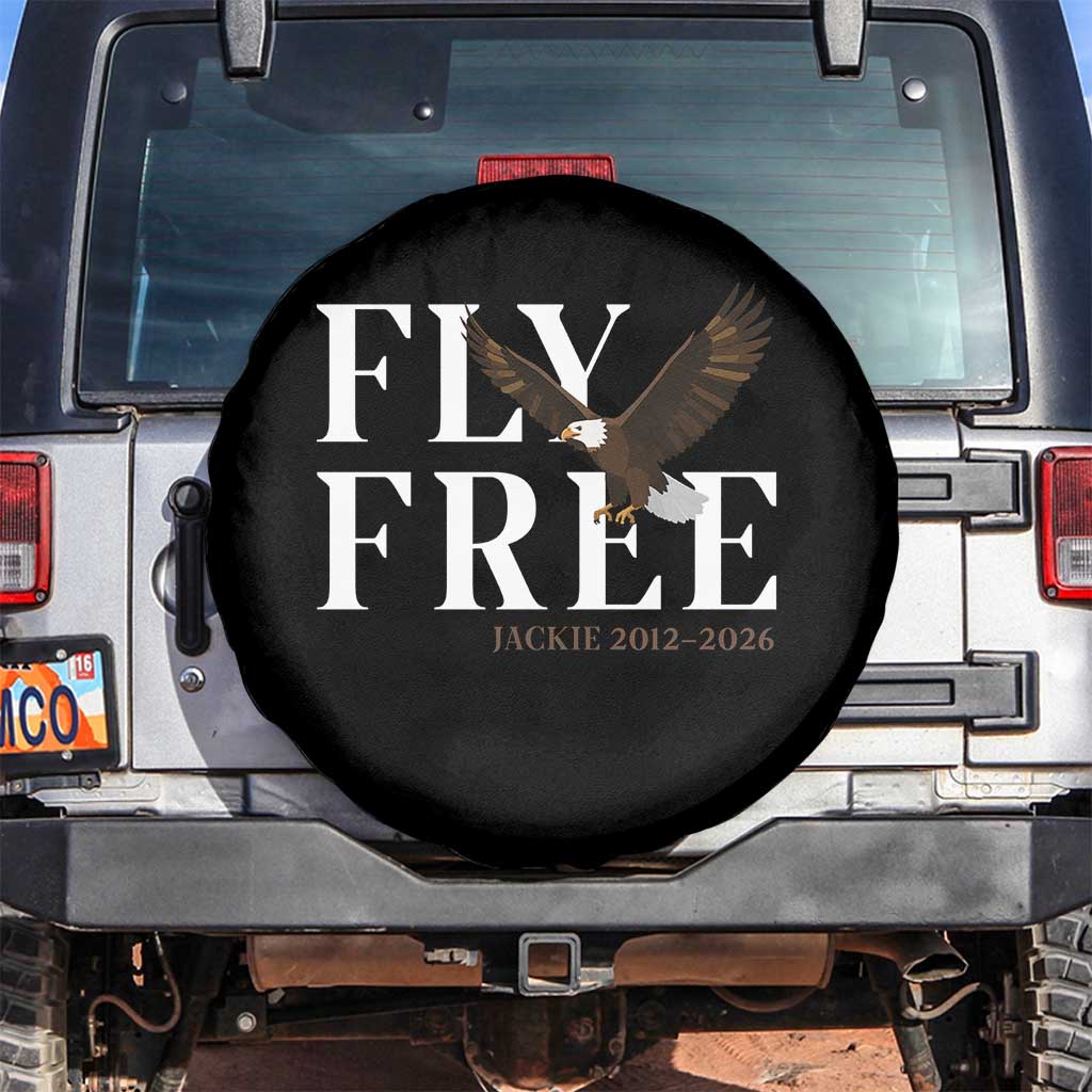 Fly Free Jackie Eagle 2012 2026 Memorial Spare Tire Cover Soaring Wilderness Tribute TS02 No hole Black Print Your Wear